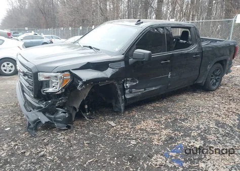 2021 GMC Sierra 1500 4Wd Short Box Elevation from USA, damaged, VIN 1GTP9GEK7MZ387350
